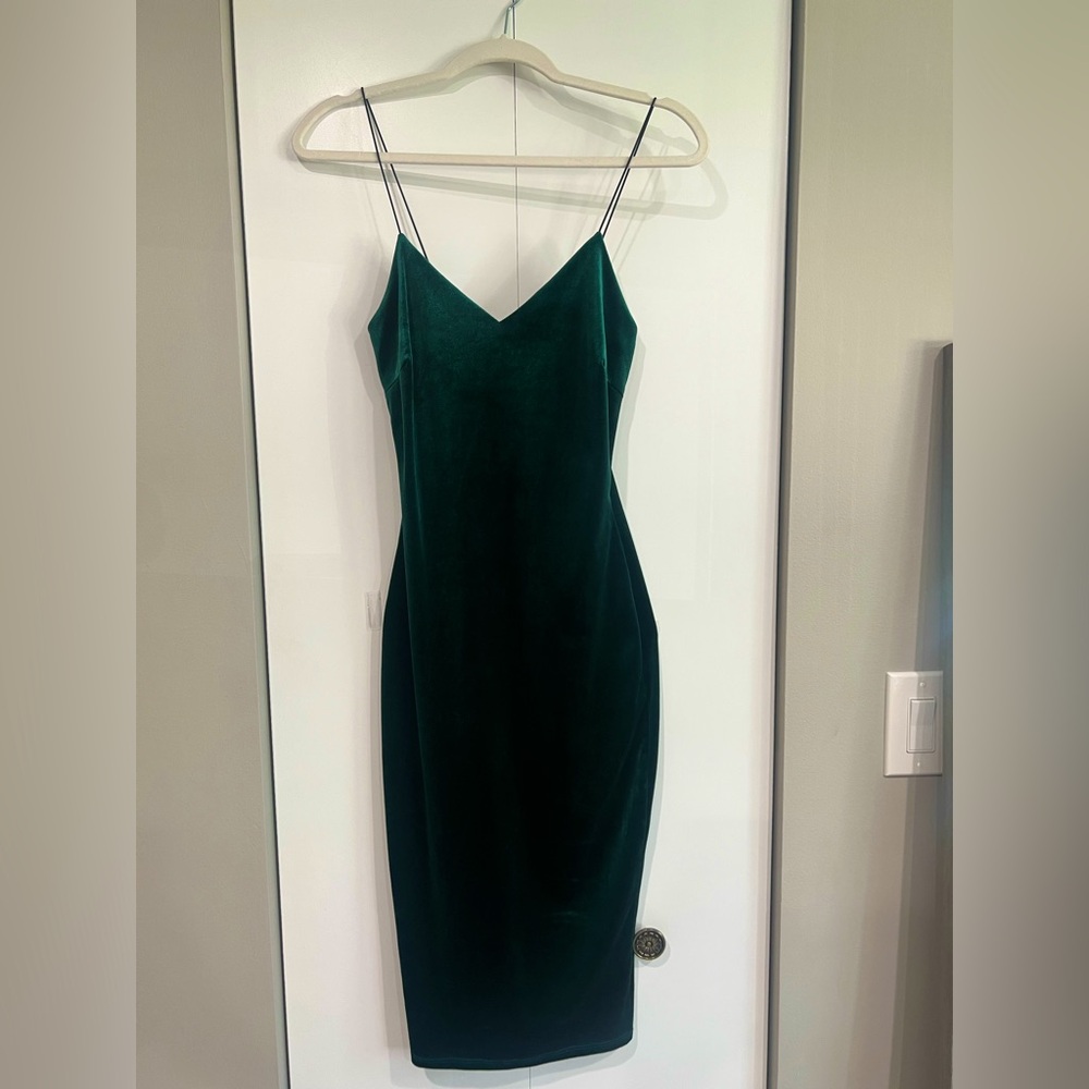 Windsor Green Emerald Midi Dress Spaghetti Strap
